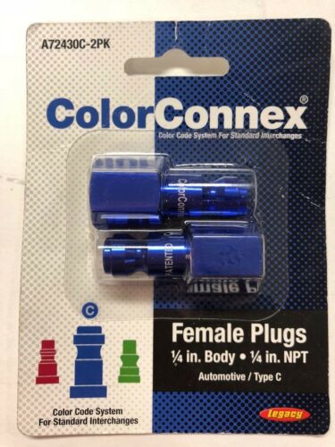 A72430C-2PK 1.25 in. FNPT Type C Plug Automotive Style, Blue - 2 Count