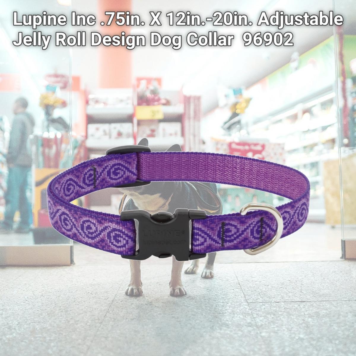 Picture of Lupine Inc .75in. X 12in.-20in. Adjustable Jelly Roll Design Dog Collar  96902
