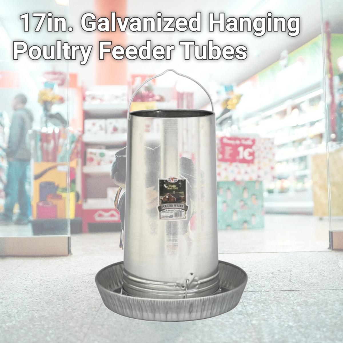 Picture of Miller Manufacturing 17in. Galvanized Hanging Poultry Feeder Tubes  914273