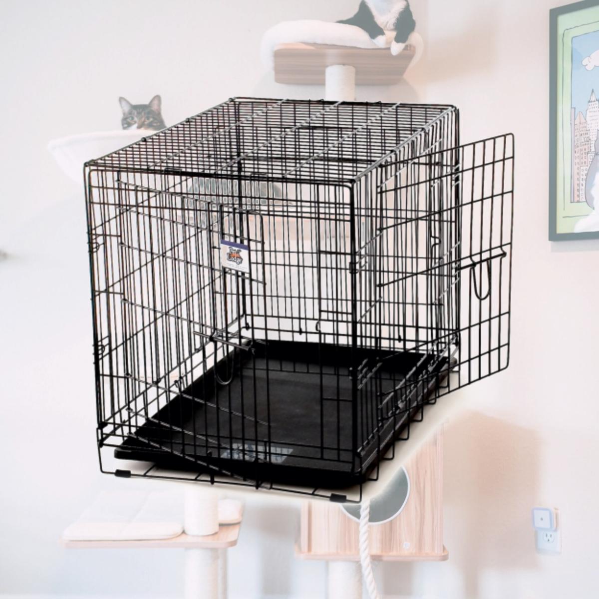 Picture of Miller Manufacturing Medium Black Double Door Wire Pet Crate  154659
