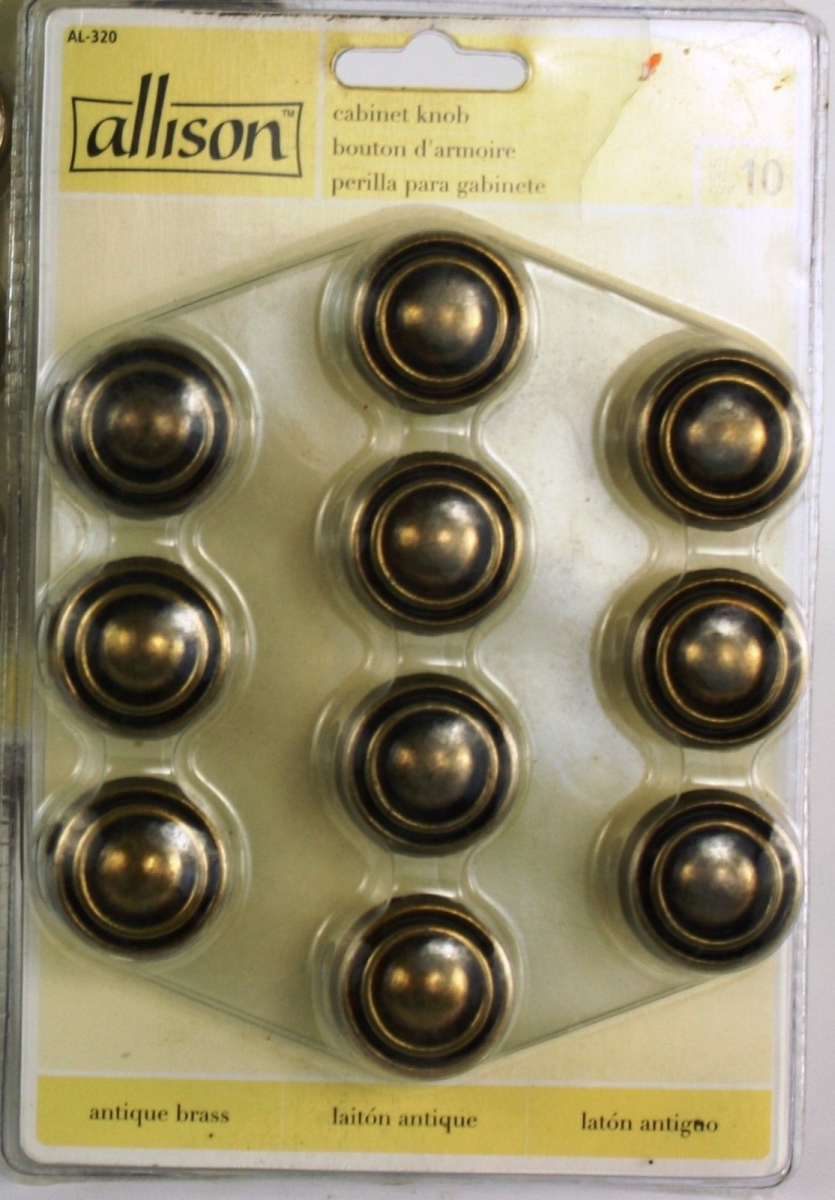 Picture of Newell Home 1791430 Newell Home 1791430 Antique Brass Allison Cabinet Knobs 10 Pack