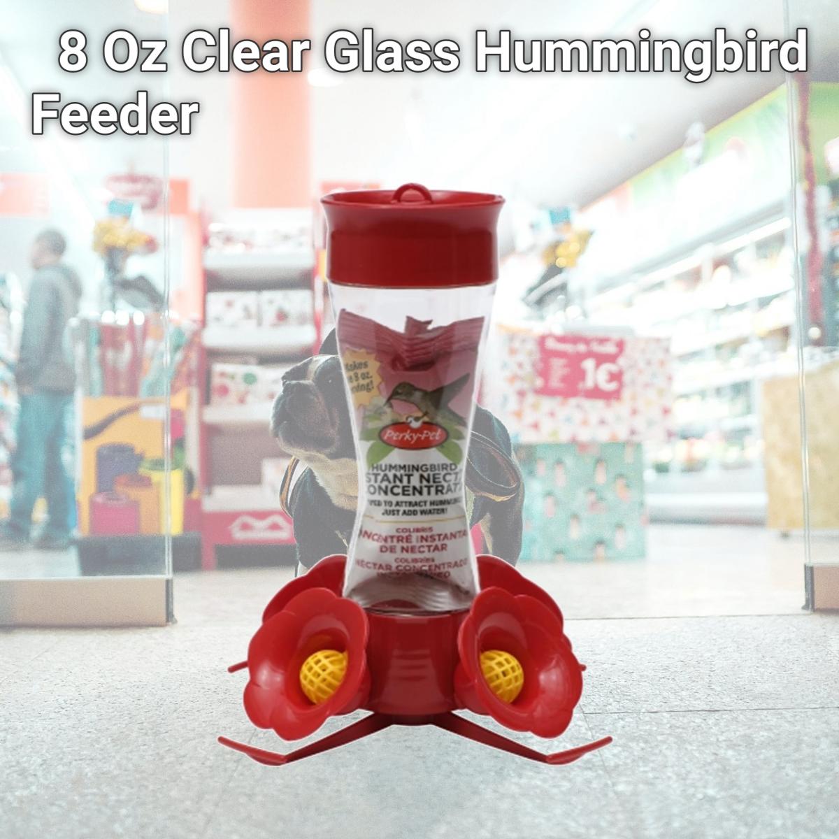 Picture of Woodstream 203CPBN 8 Oz Clear Glass Hummingbird Feeder
