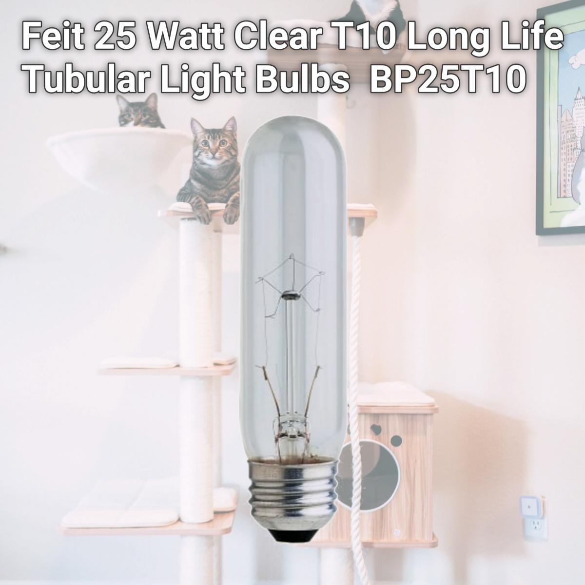 Picture of Feit 25 Watt Clear T10 Long Life Tubular Light Bulbs  BP25T10