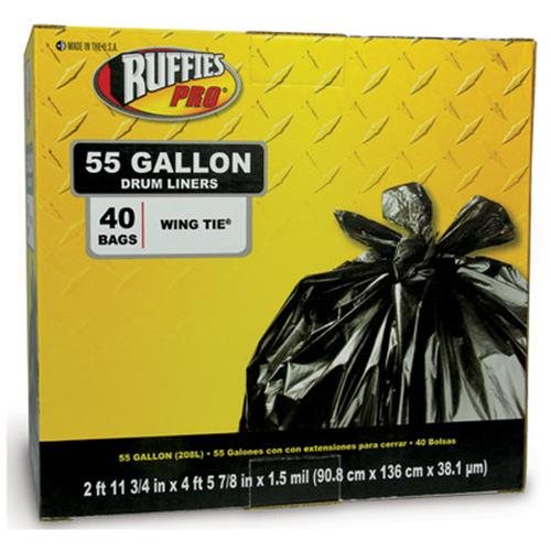 1124889 55 gal Drum Liner Trash Bag, 1.5 mm