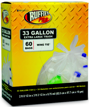 Picture of Berry Plastics 1124904 33 gal Ruffies Trash Bag&#44; 60 Count