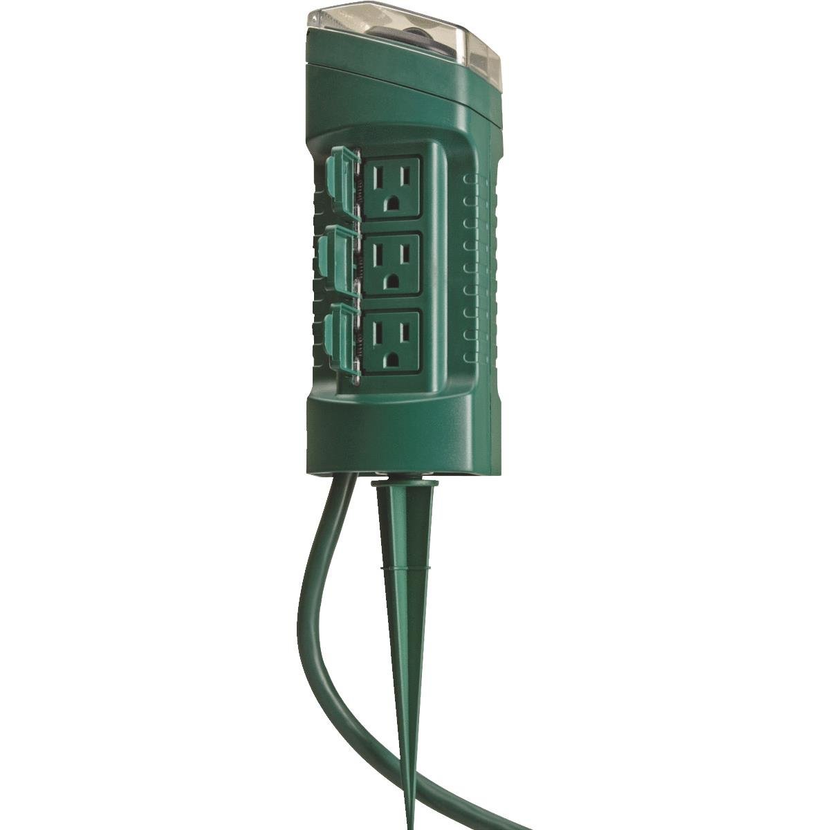 Picture of Coleman Cable 13547WD Woods Outdoor Timer Power Stake&#44; Green