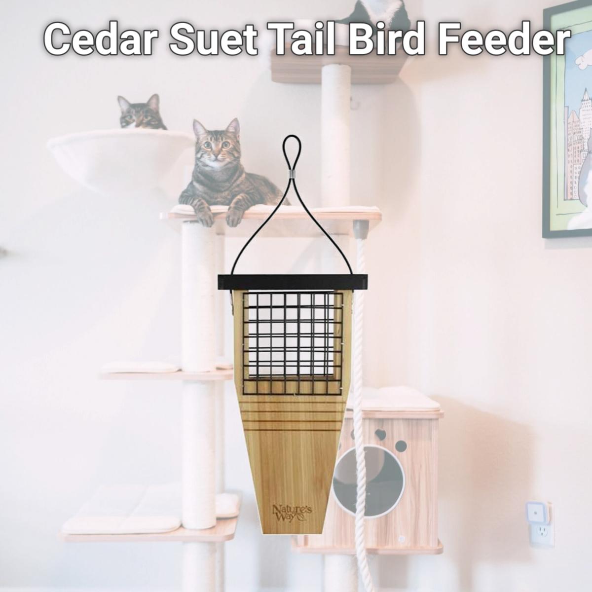 Picture of NatureS Way Bird Products CWF1 Cedar Suet Tail Bird Feeder