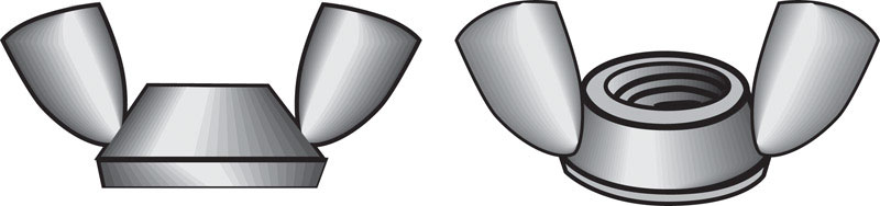 51964 10-24 CF Wing Nut  Zinc