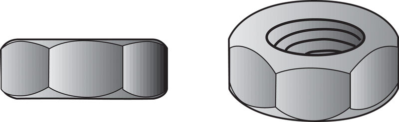 No.10-24 Machine Screw Hex Nut  Zinc