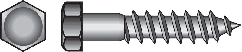 0.38 x 4 in. Hex Lag Screw  Zinc