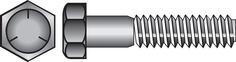 0.5 x 1.5 in. Grade 5 USS Hex Cap Screw