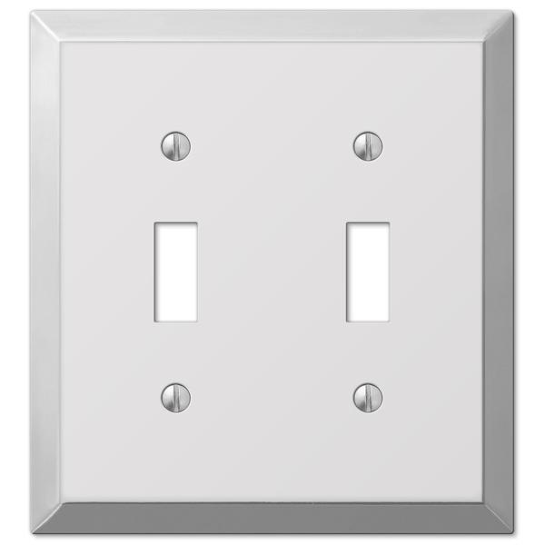 Picture of Amertac Electrical 161TT Century Polished Chrome Steel - 2 Toggle Wallplate