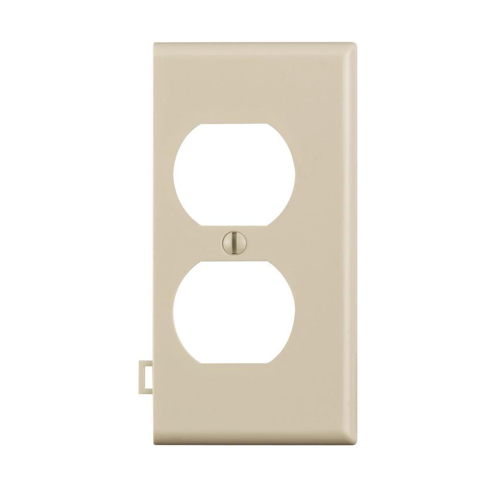 1 Gang Light Almond Duplex End Panel Sectional Wall Plate