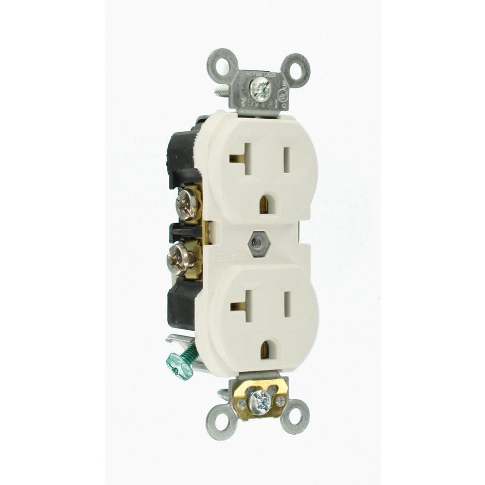 20 A 125 V Duplex Receptacle - White - Pack of 10