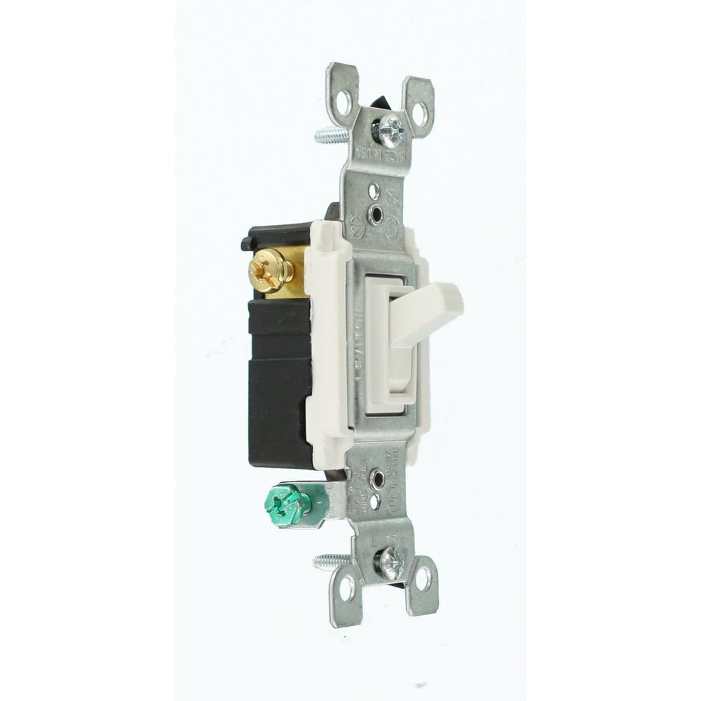 White Residential Grade AC Quiet Switch Toggle, White