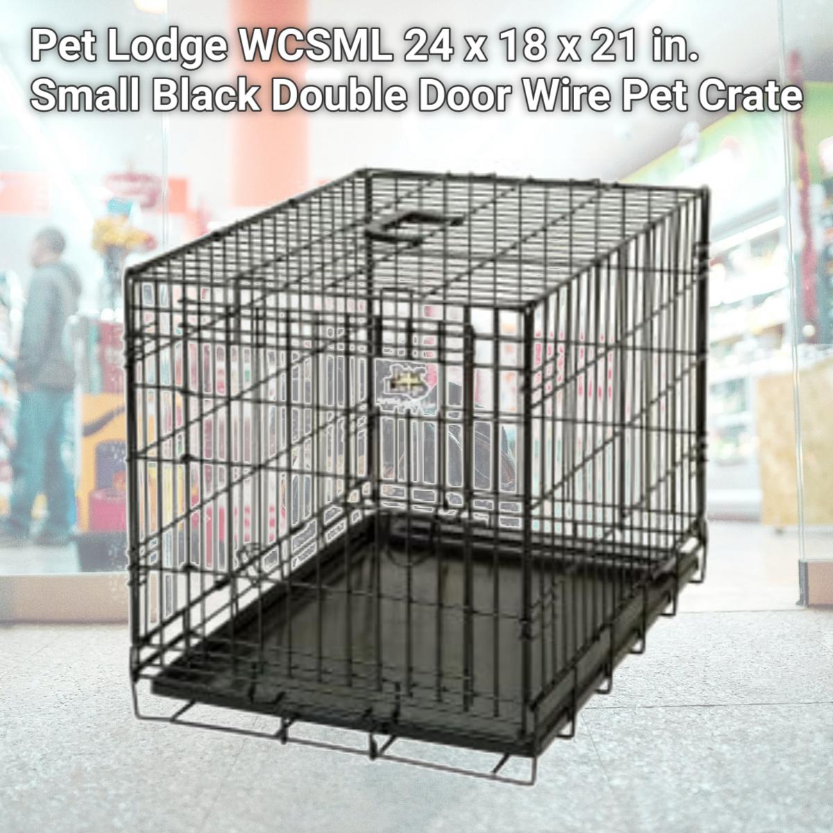 Picture of Pet Lodge WCSML 24 x 18 x 21 in. Small Black Double Door Wire Pet Crate