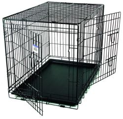 Picture of Pet Lodge WCLRG 36 x 24 x 27 in. Large Black Double Door Wire Pet Crate