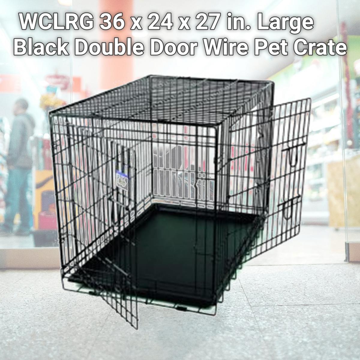 Picture of Pet Lodge WCLRG 36 x 24 x 27 in. Large Black Double Door Wire Pet Crate