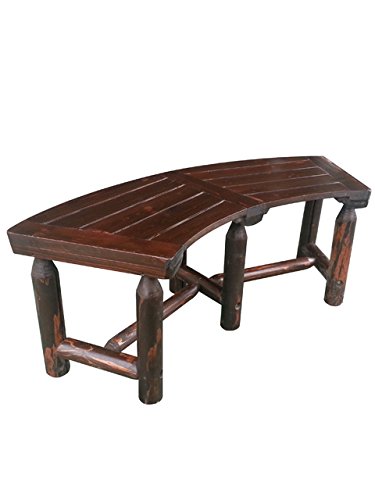 TX94017 21.62 x 67.72 x 18.11 in. Charred Finish Curved Bench