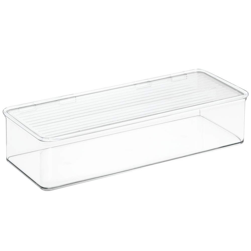 Picture of InterDesign 67430 5.5 x 13.3 x 3 in. Clear Kitchen Binz Stackable Storage Box with Lid