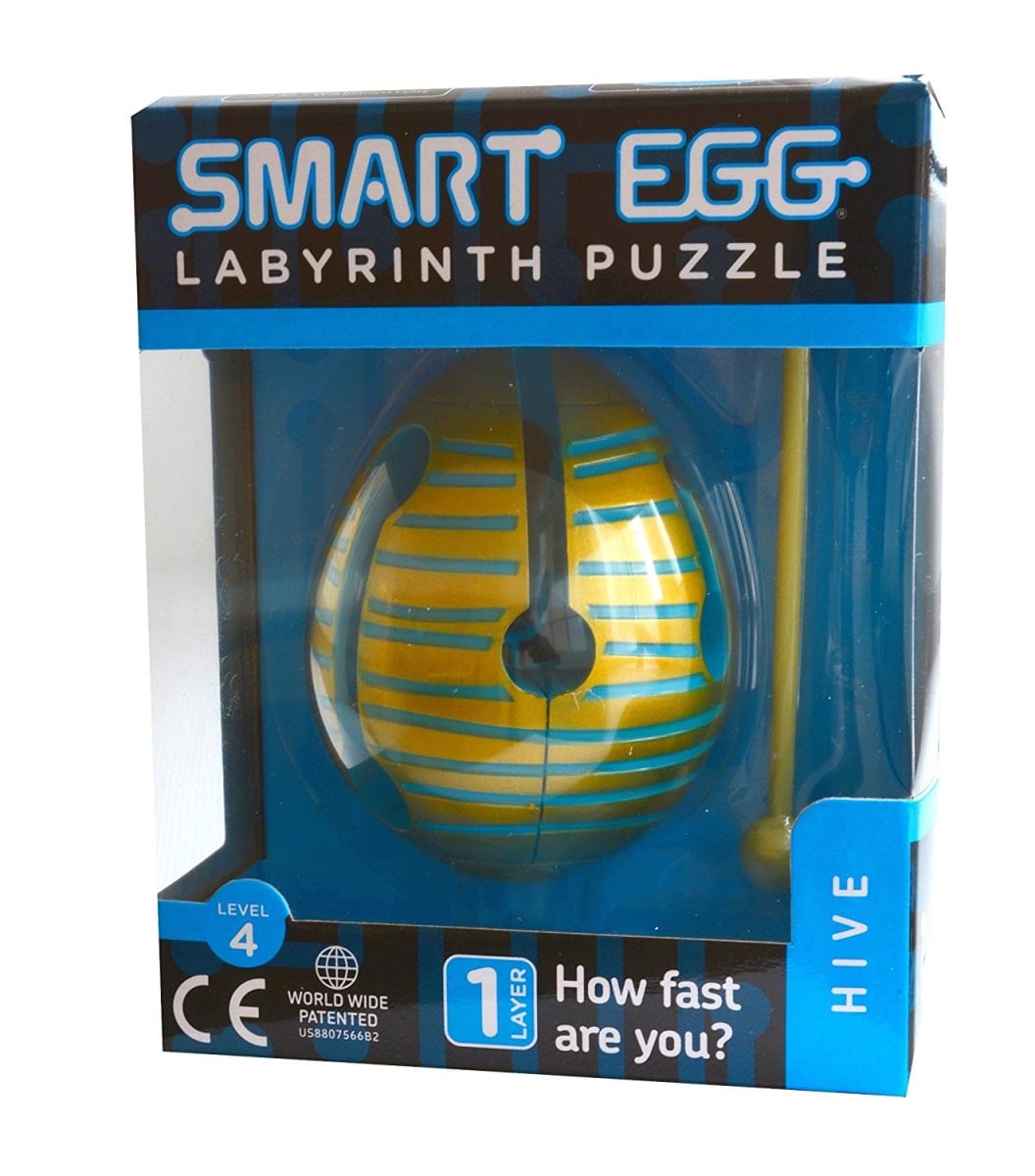30884 1-Layer Smart Egg Hive Design Labyrinth Puzzle - Yellow & Green