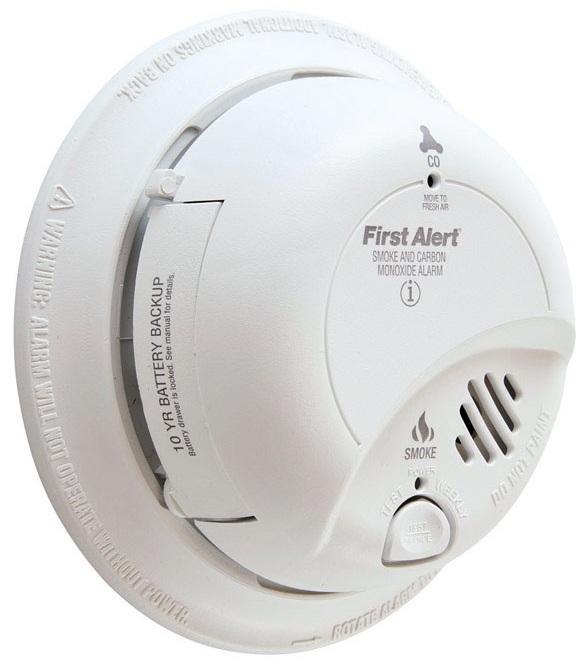 Picture of First Alert 1039807 Hard-Wired with Battery Back-Up Electrochemical Ionization Smoke & Carbon Monoxide Detector