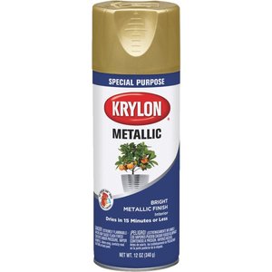 K01701A77 12 oz High Heat Satin Spray Paint, Bright Gold