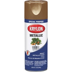 K01708A77 12 oz High Heat Spray Paint, Brass Metallic