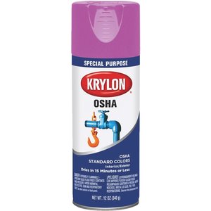 Spray Paint, Safety Purple, Gloss, Solvent, 12 oz