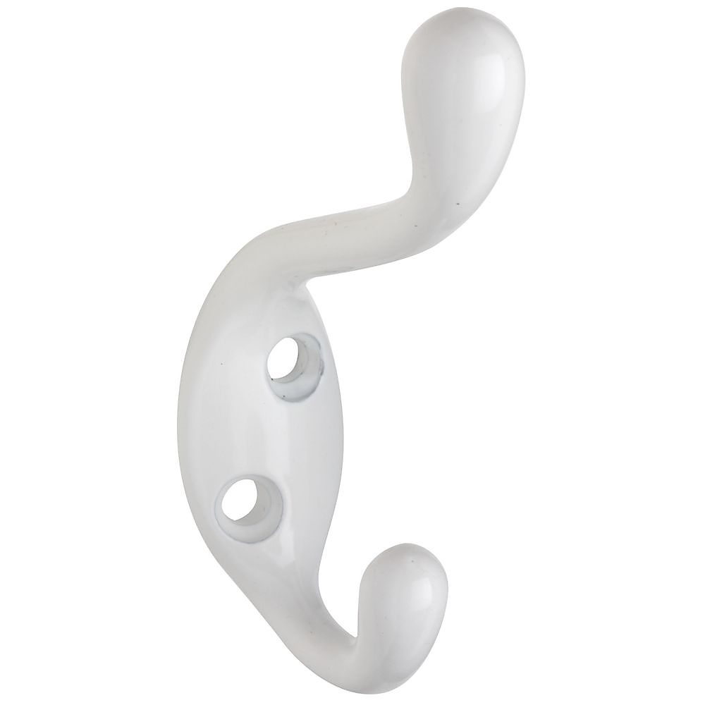 Stanley National Hardware N266-049 Heavy Duty Coat & Hat Hook, White