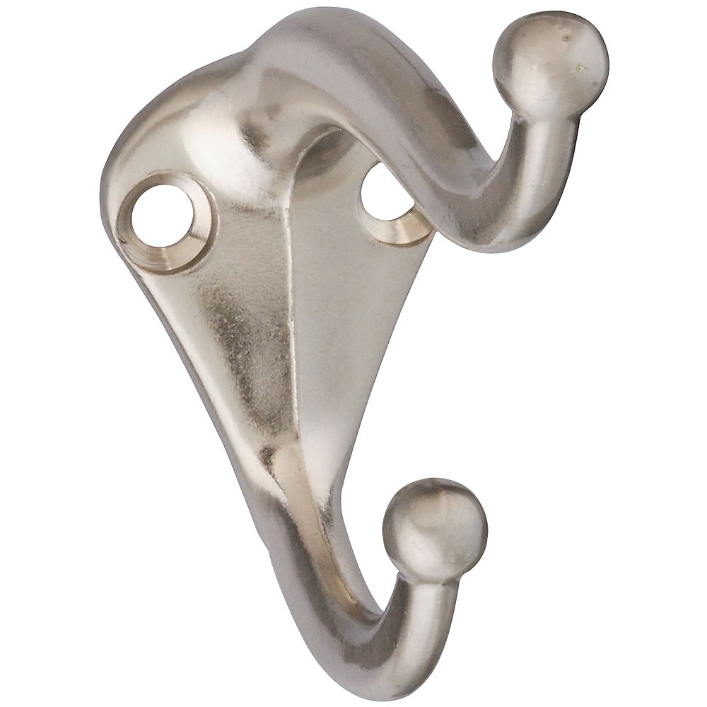 Stanley National Hardware N325-480 Coat & Hat Hook, Satin Nickel - Pack of 2