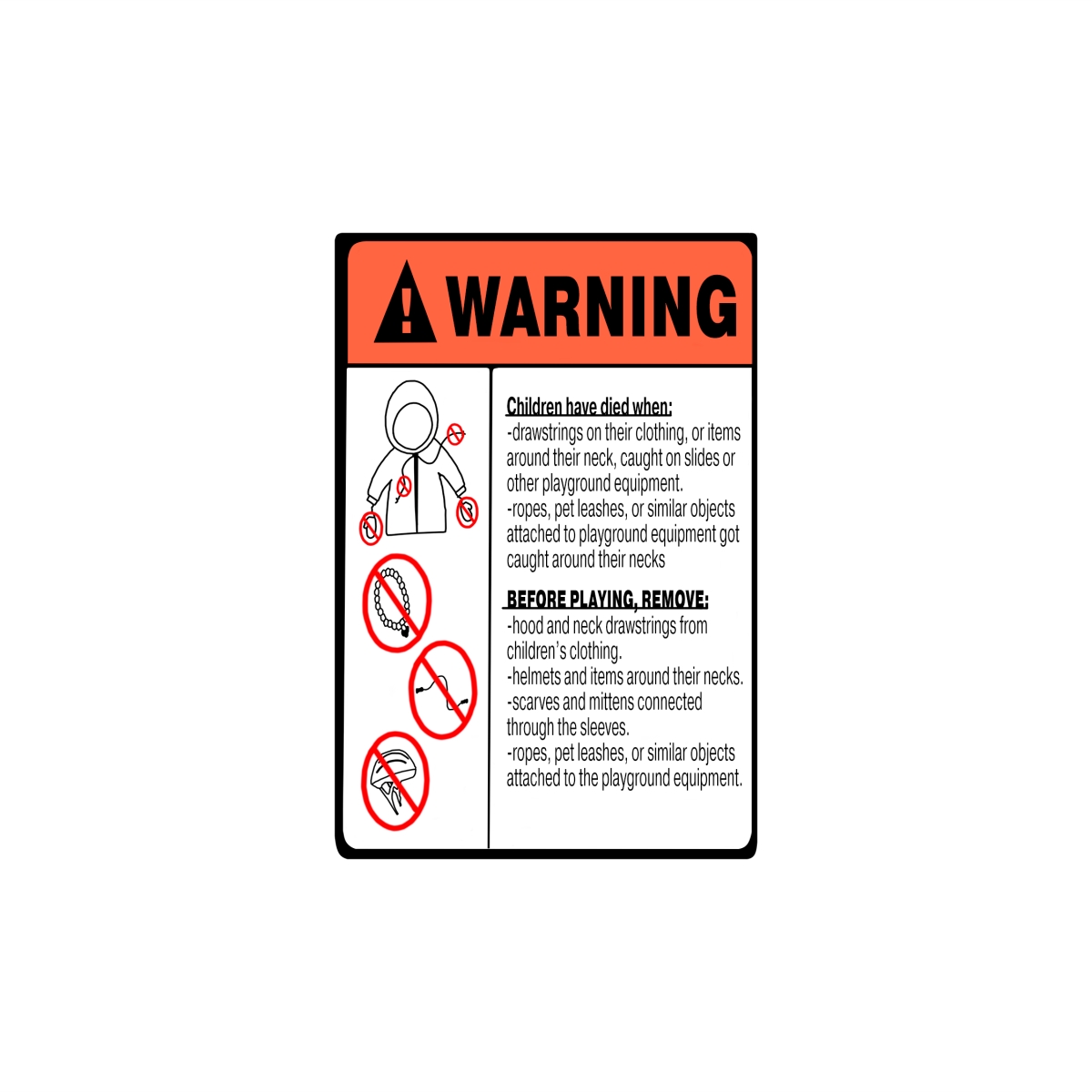 Label SP S 3.75 x 3.75 in. Spanish Strangulation Warning Label