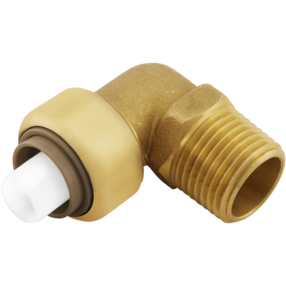 0.5 in. MPT Bagged PlumBite Push on 90 deg Elbow Adapter,