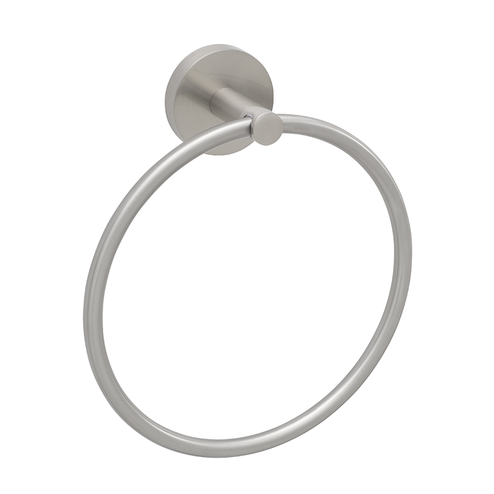 Brushed Nickel Contemporary Towel Ring