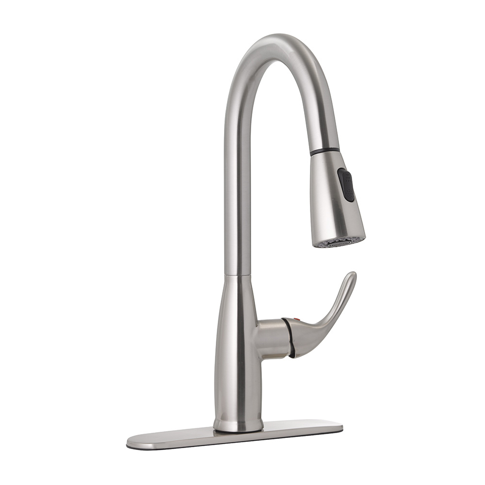 Picture of Jones Stephens 1559063 Stainless Steel Transitional Hi-Arc Pull-Down Kitchen Faucet