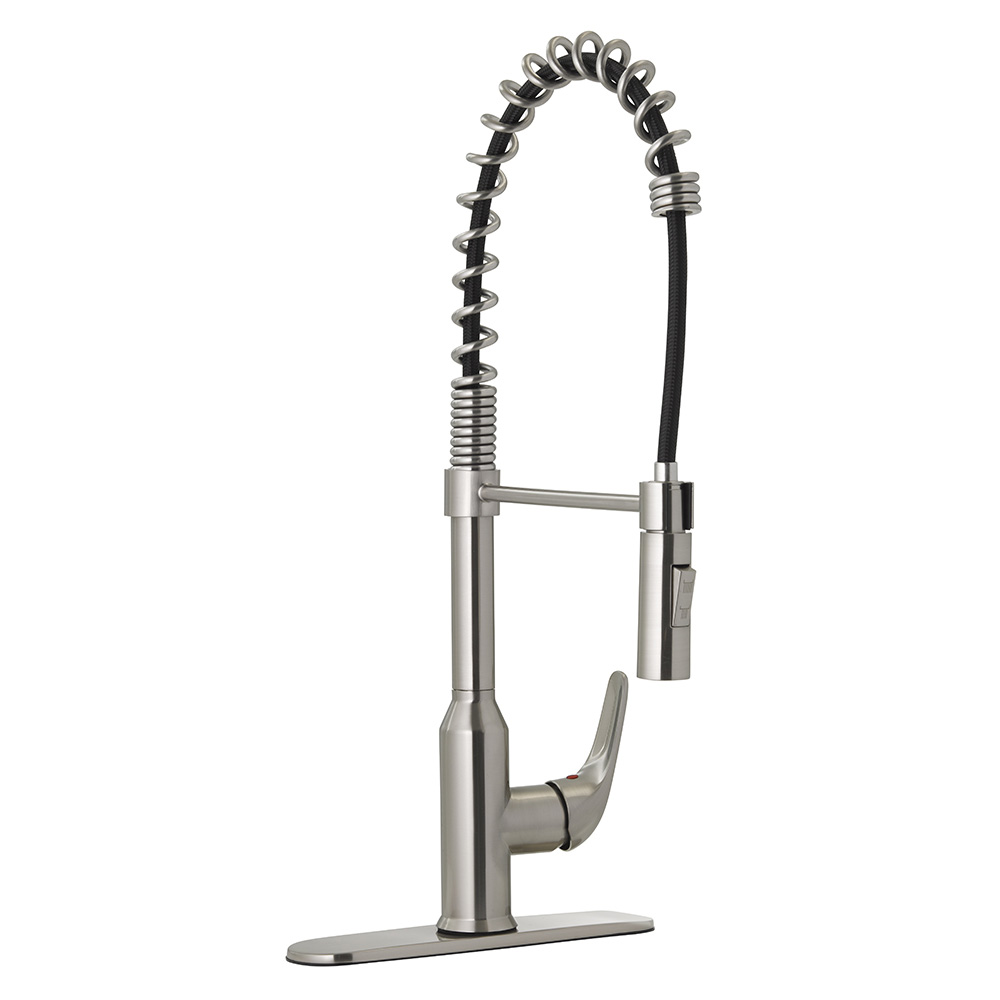 Picture of Jones Stephens 1559073 Stainless Steel Transitional Spring Neck Pull-Down Kitchen Faucet