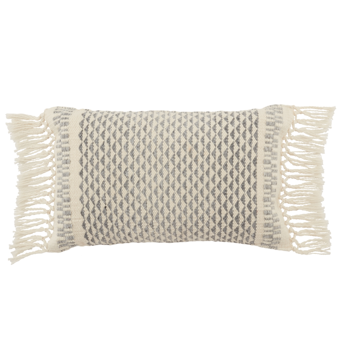 Picture of Vibe by Jaipur Living PLW103715 13 x 21 in. Liri Haskell Indoor & Outdoor Geometric Polyester Fill Lumbar Pillow&#44; Gray & Ivory