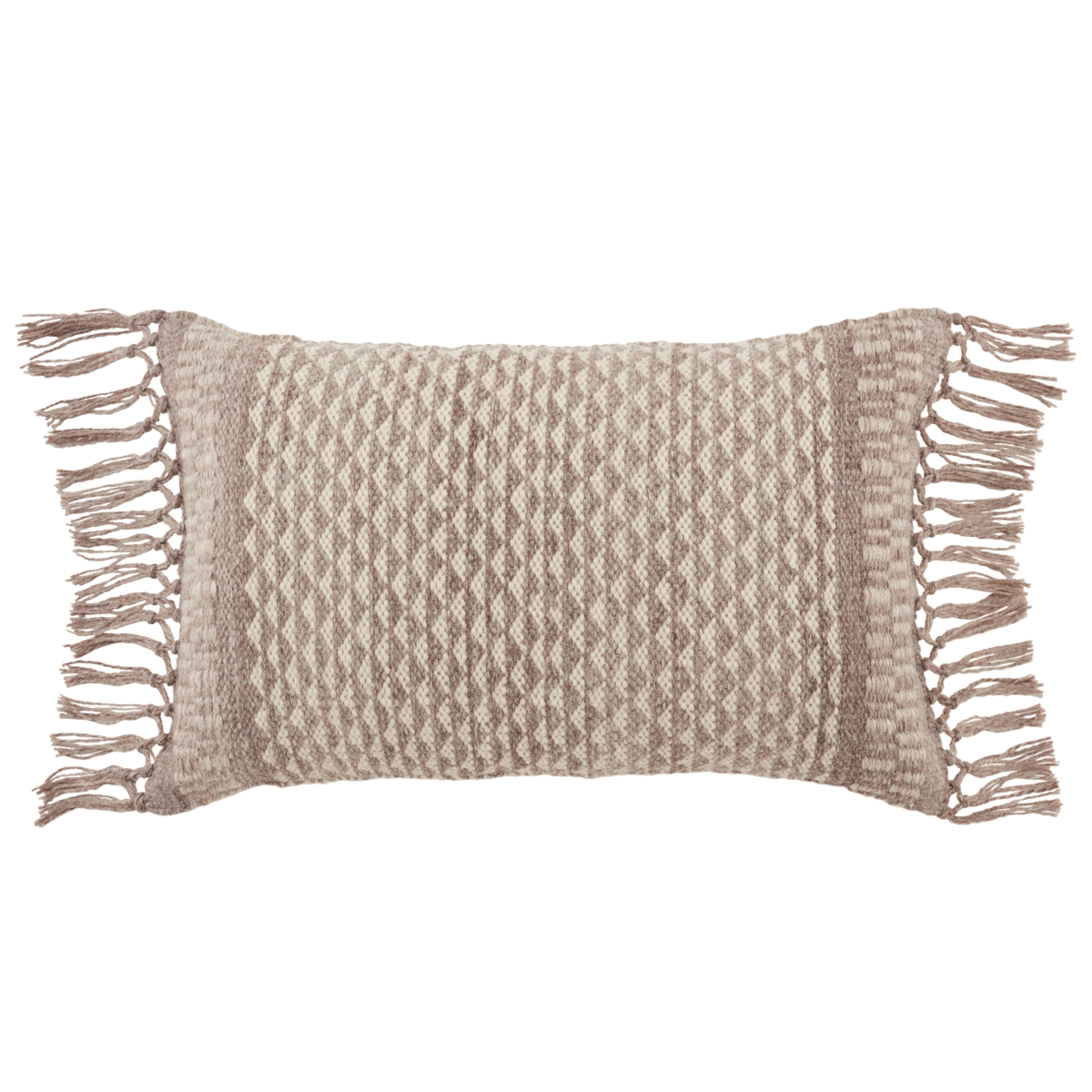 Picture of Vibe by Jaipur Living PLW103716 13 x 21 in. Liri Haskell Indoor & Outdoor Geometric Polyester Fill Lumbar Pillow&#44; Taupe & Ivory
