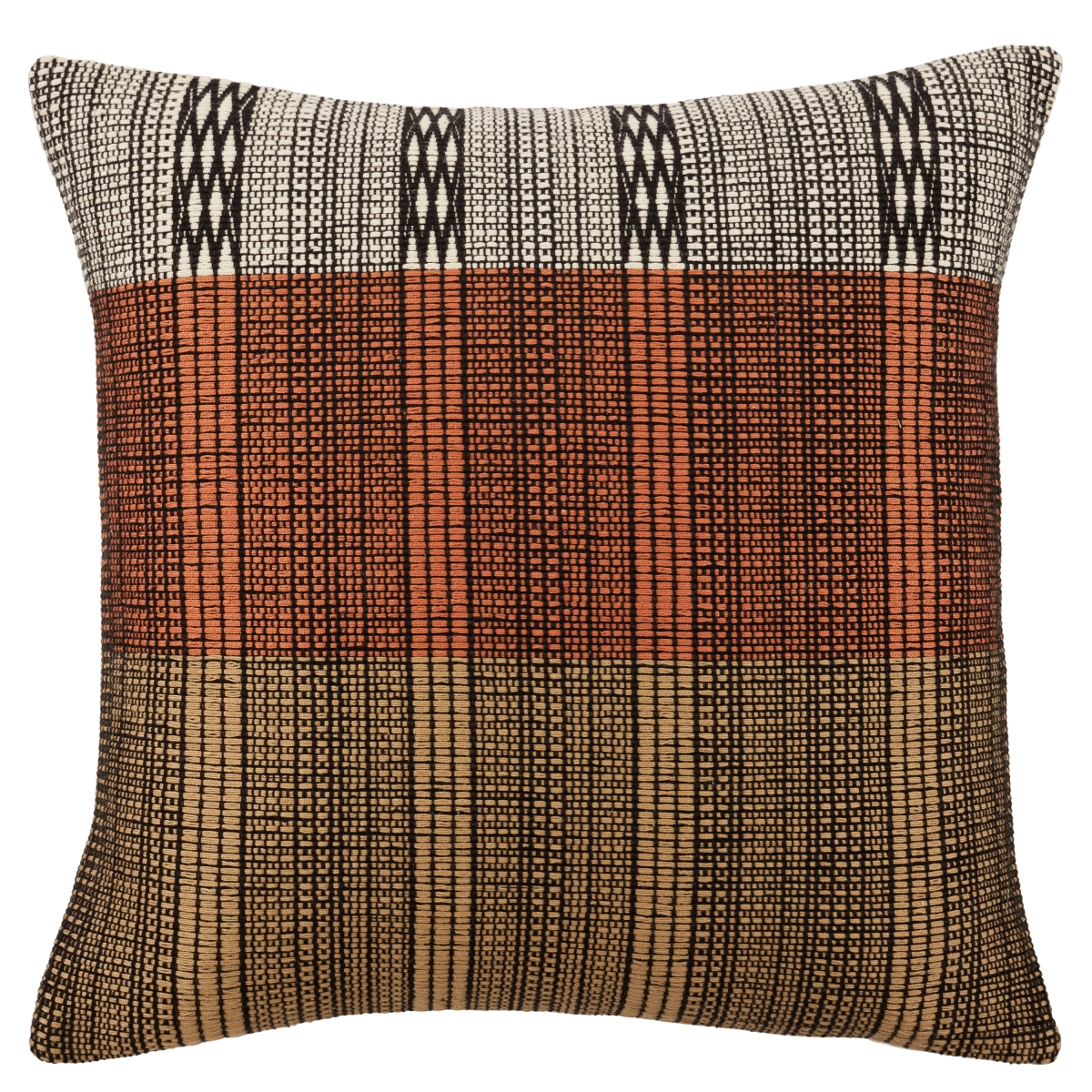 Picture of Jaipur Living PLW103683 18 in. Nagaland Satuza Tribal Polyester Fill Pillow&#44; Terracotta & Black