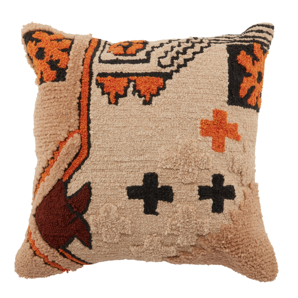 Picture of Jaipur Living PLW103720 22 in. Nazka Kika Indoor & Outdoor Tribal Polyester Fill Square Pillow&#44; Beige & Orange