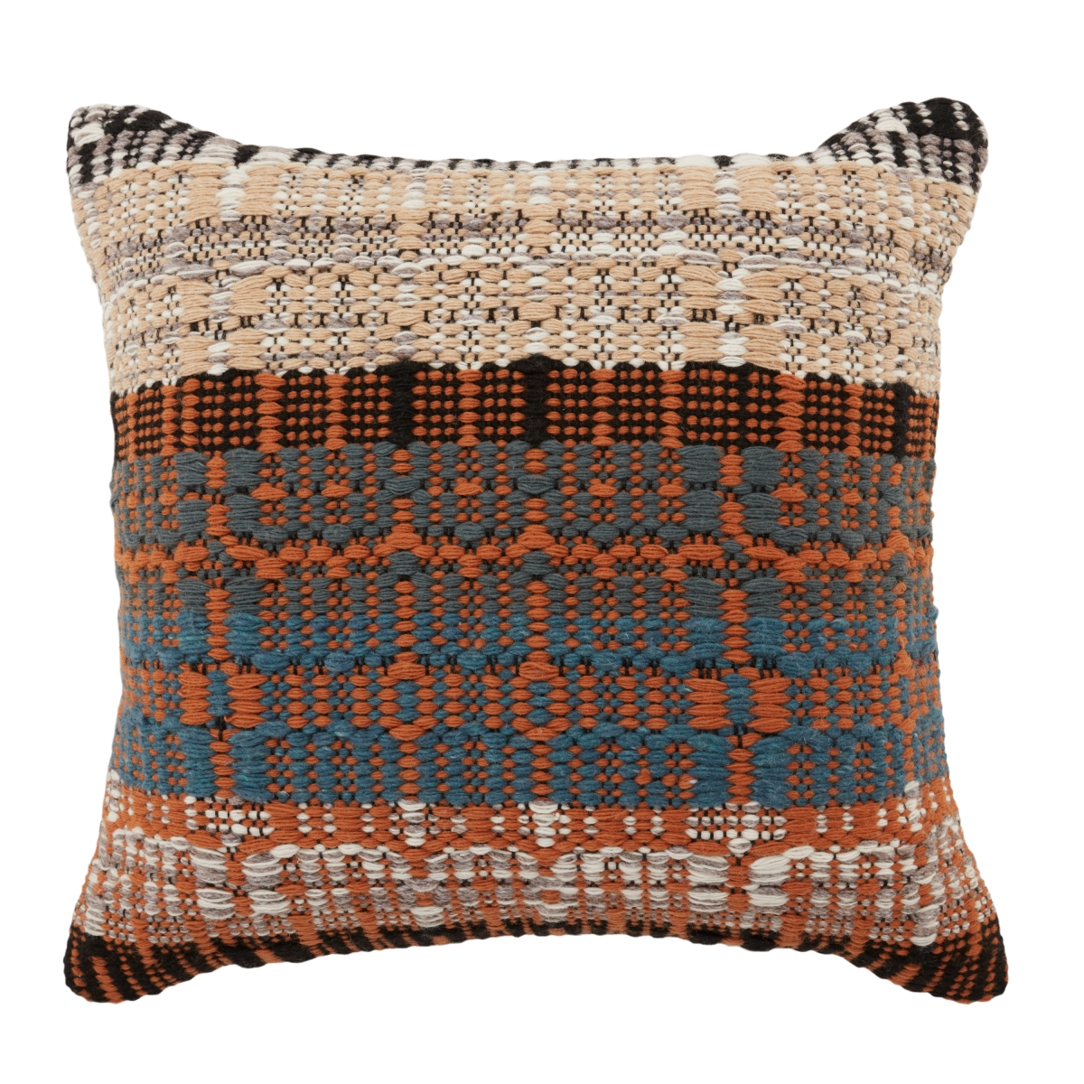 Picture of Jaipur Living PLW103722 22 in. Nazka Zyan Indoor & Outdoor Trellis Polyester Fill Square Pillow&#44; Orange & Blue