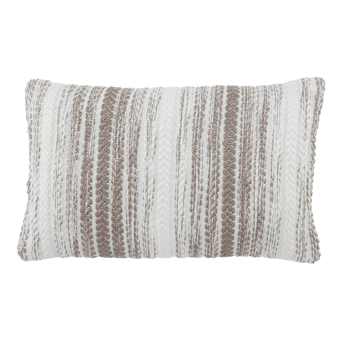 Picture of Vibe by Jaipur Living PLW103729 13 x 21 in. Reed Austrel Indoor & Outdoor Striped Polyester Fill Lumbar Pillow&#44; Gray & White