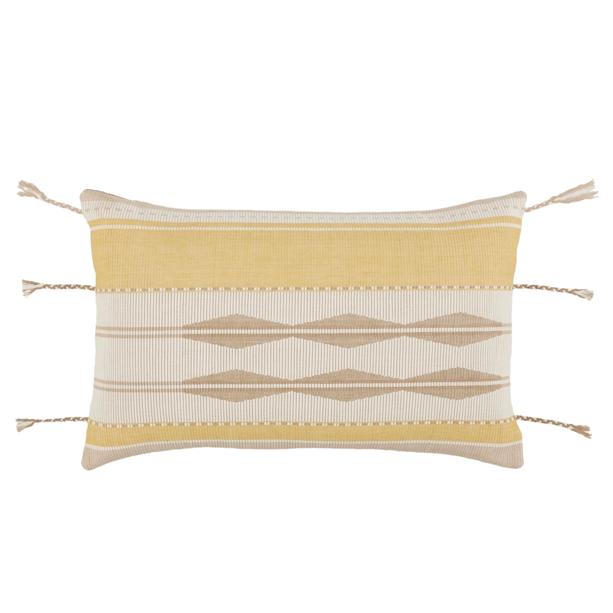 Picture of Jaipur Living PLW103755 13 x 21 in. Mahalia Tribal Poly Fill Lumbar Pillow&#44; Yellow & Light Taupe