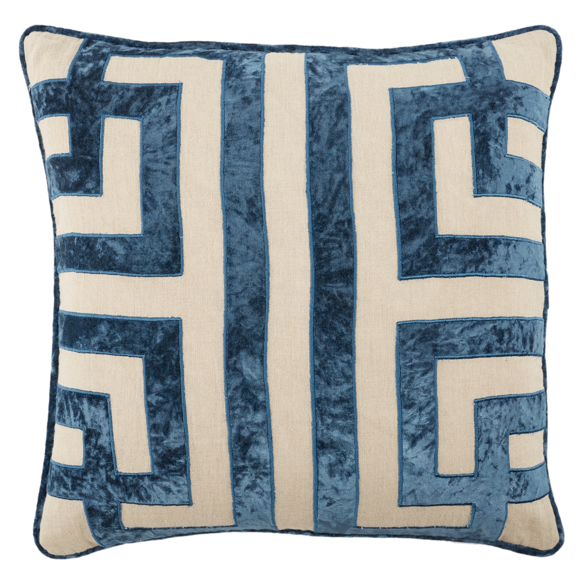 Picture of Jaipur Living PLW103761 22 in. Cosmic Nikki Chu Ordella Geometric Polyester Fill Square Pillow&#44; Blue & Beige