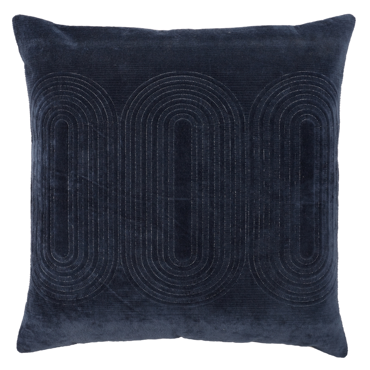 Picture of Jaipur Living PLW103783 22 in. Deco Nikki Chu Joyce Geometric Polyester Fill Square Pillow&#44; Navy & Silver