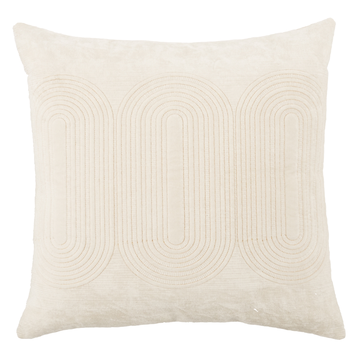 Picture of Jaipur Living PLW103771 22 in. Deco Nikki Chu Joyce Geometric Down Square Pillow&#44; Ivory & Gold