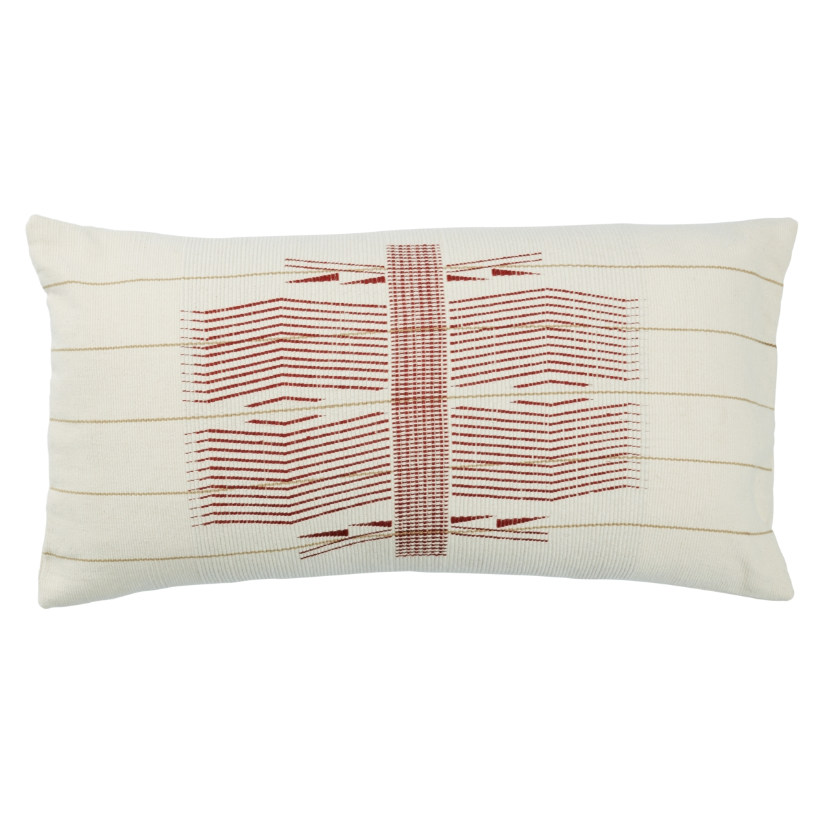 Picture of Jaipur Living PLW103852 12 x 24 in. Lumbar Milak Tribal Poly Fill Pillow&#44; Red & Cream