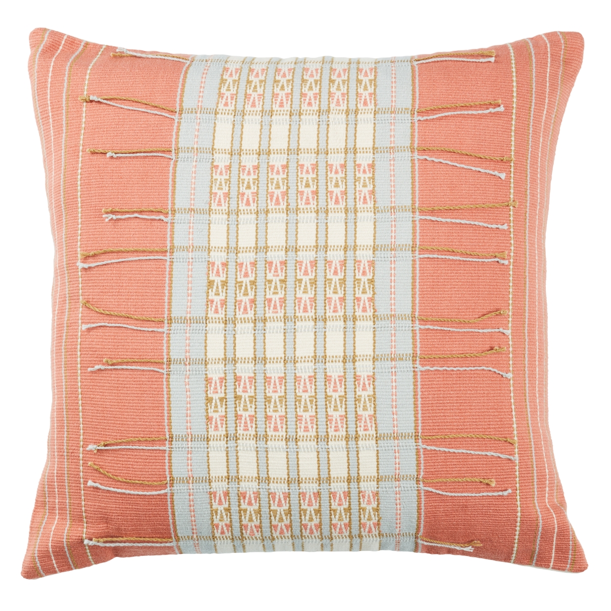 Picture of Jaipur Living PLW103874 18 in. Square Peren Tribal Poly Fill Pillow&#44; Coral & Blue