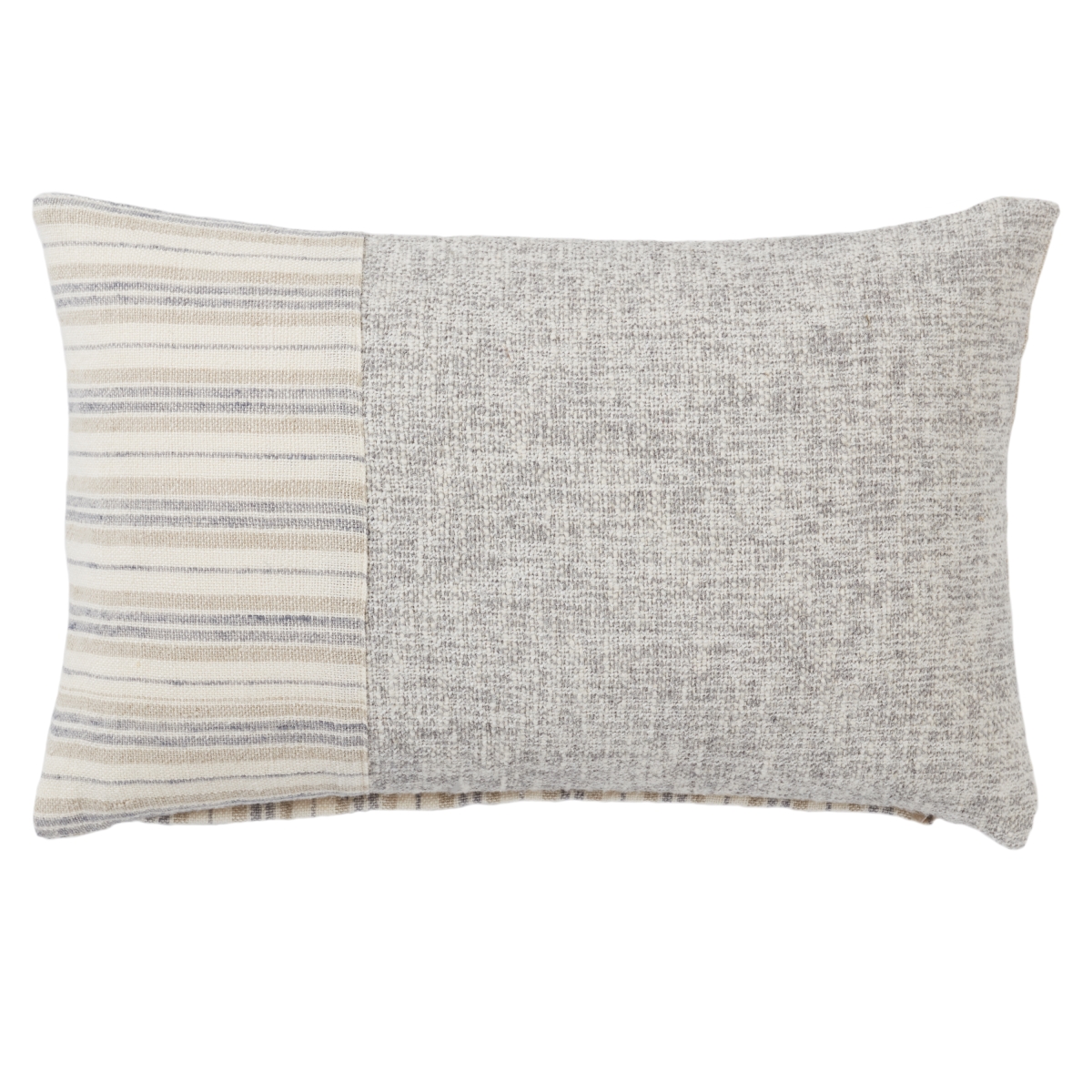 Picture of Jaipur Living PLW103912 13 x 21 in. Madelia Striped Lumbar Polyester Filled Pillow&#44; Cream & Silver