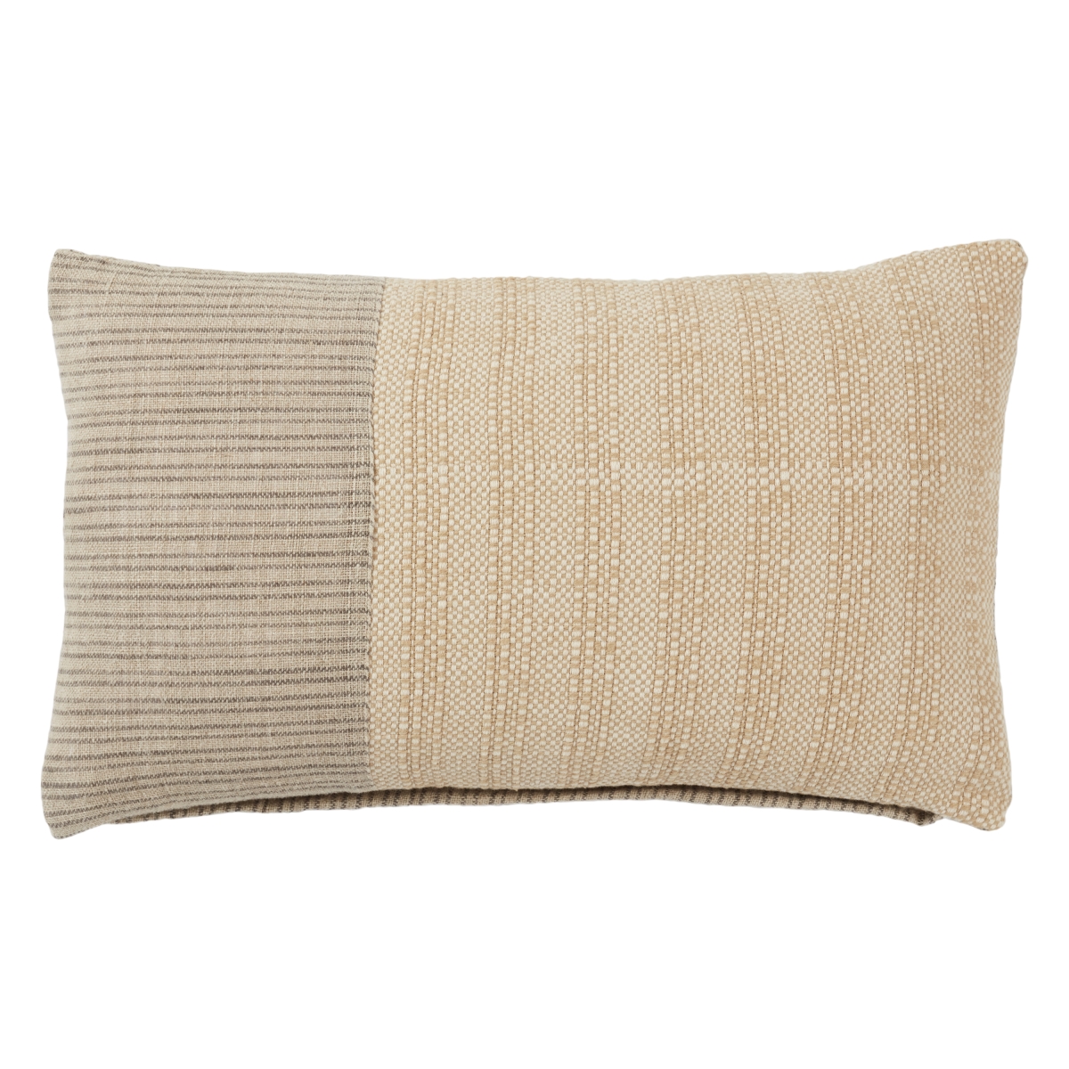 Picture of Jaipur Living PLW103916 13 x 21 in. Moira Striped Lumbar Polyester Filled Pillow&#44; Cream & Light Brown